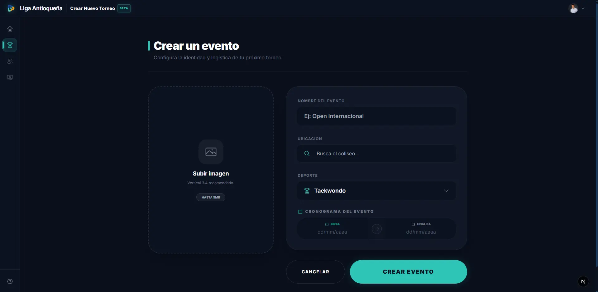 SportOps Tournament Dashboard